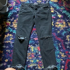 Free People Black Ripped Knee Jeans